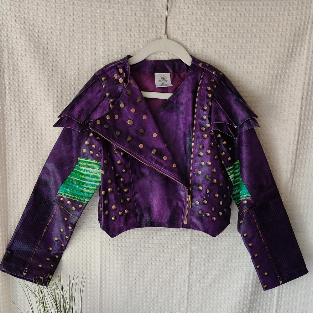 Disney Descendants Purple Studded Faux-Leather Jacket – Girls’ Size 7/8